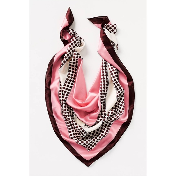ANTHROPOLOGIE Large Satin Polka Dot Scarf - NWT ($40 Retail) - Picture 1 of 2